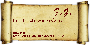Fridrich Gorgiás névjegykártya
